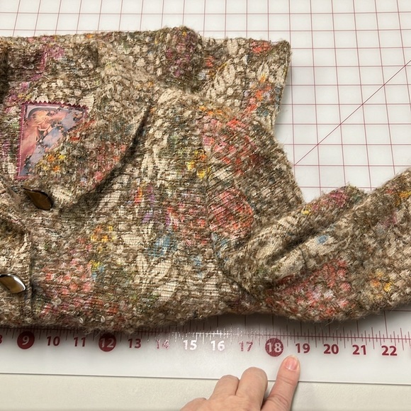 Z BY ZELDA Tapestry Floral Boucle Unique Buttons 2 Pocket Shirt Collar Blazer 8 - Picture 15 of 16